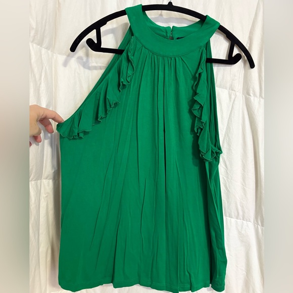 Cable & Gauge Tops - High neck tank with ruffles from neck to armpit